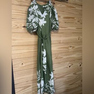 Pinch Olive Floral Long Sleeve Dress